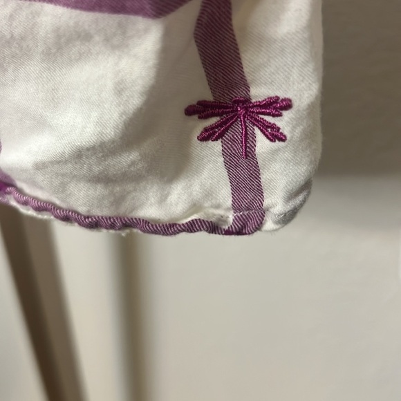 Talbots women’s button down shirt cream purple large - Picture 4 of 6